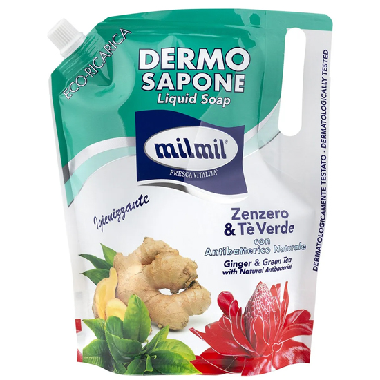 Rezerva sapun lichid cu ghimbir si ceai verde, 900 ml, Milmil