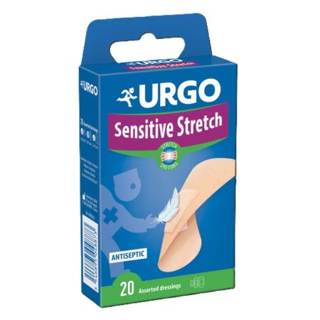 Plasturi stripuri pentru pielea sensibila UrgoSensitiveStretch, 20 bucati, Urgo
