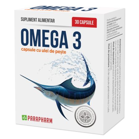 Omega 3 cu ulei de peste, 500 mg, 30 capsule, Parapharm