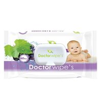 Servetele umede pentru copii cu extract de struguri, 60 bucati, Doctor Wipe's