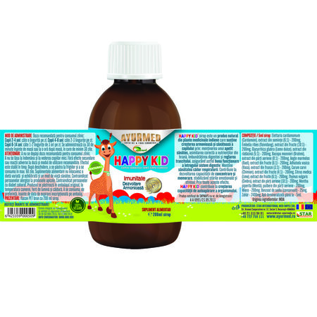 Sirop Happy Kid, 200 ml, Ayurmed 698574
