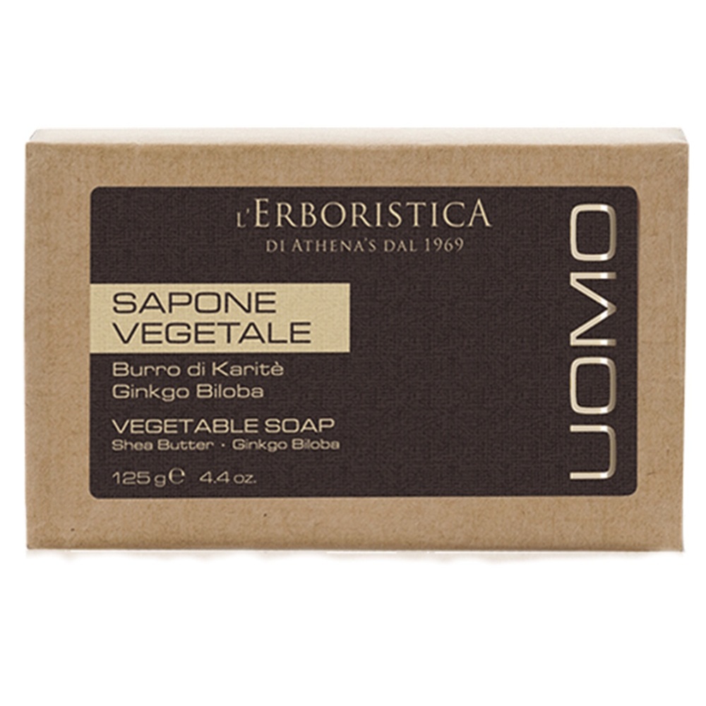 Sapun vegetal cu unt de shea si ginkgo biloba Uomo, 100 g, L’Erboristica