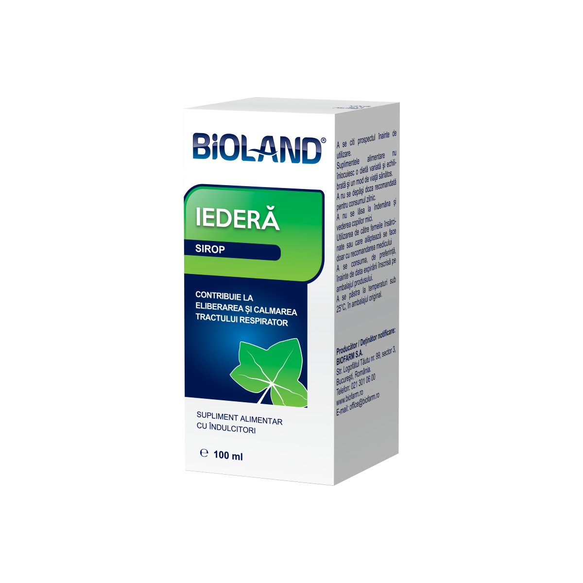 Sirop Bioland Iedera, 100 ml, Biofarm