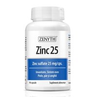 Zinc 25 sulfat de zinc, 25 mg, 90 capsule, Zenyth