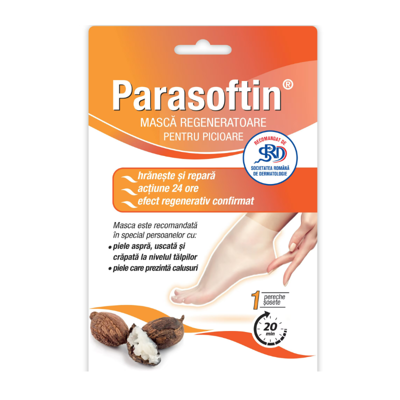 Masca regeneratoare pentru picioare Parasoftin, 1 pereche, Zdrovit