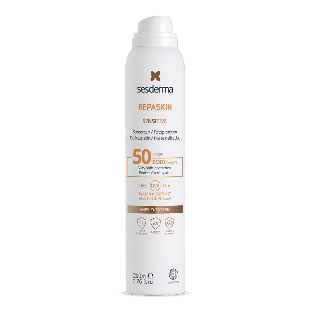 Spray de protectie solara SPF 50 piele sensibila Repaskin, 200 ml, Sesderma