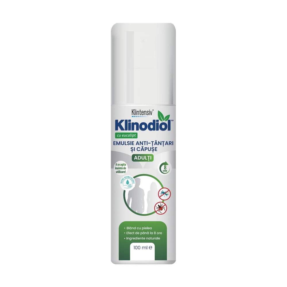 Spray repelent anti-tantari si capuse pentru adulti Klinodiol, 100 ml, Klintensiv