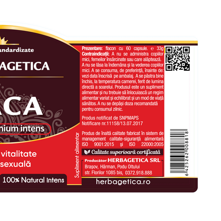 Maca, 60 capsule, Herbagetica 731719