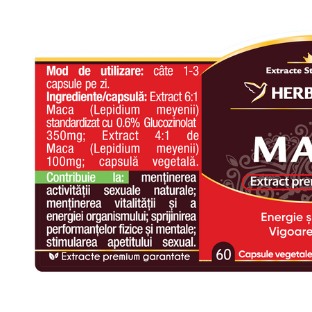 Maca, 60 capsule, Herbagetica 731718