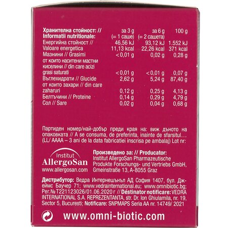 Omnibiotic Hetox Light, 30 plicuri x 3 g, Institut Allergosan 721834