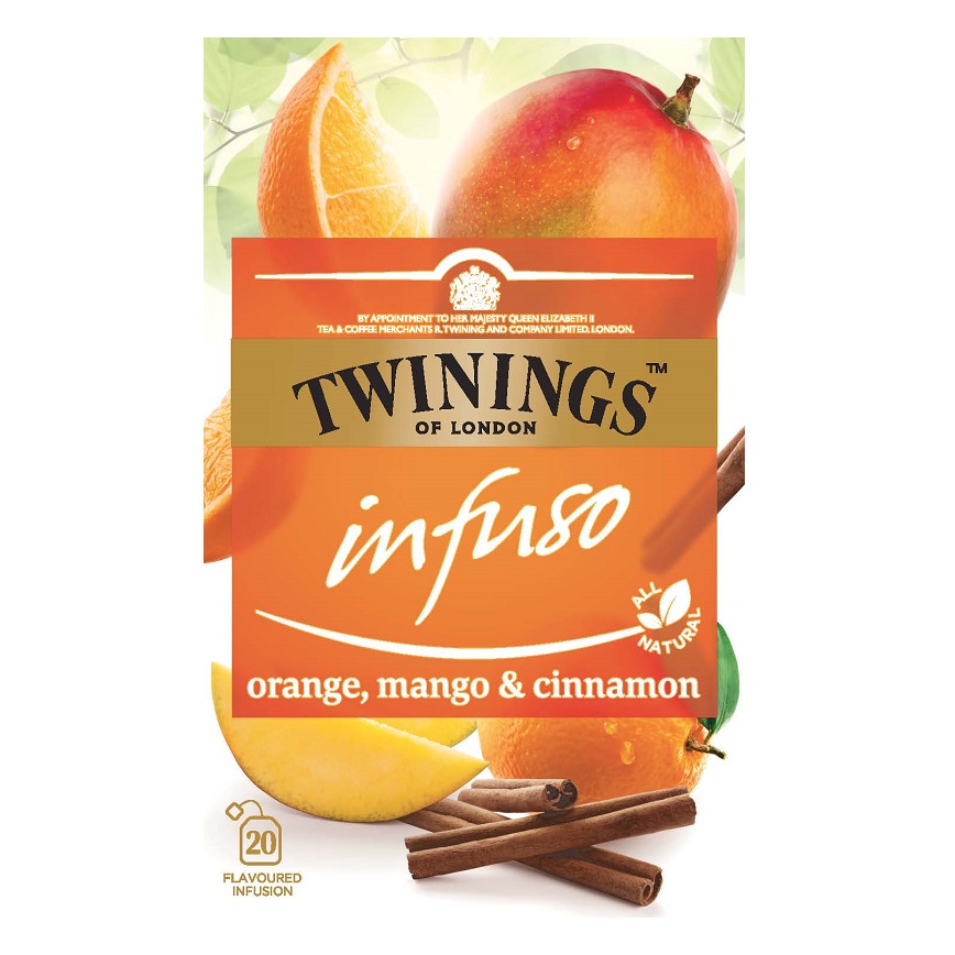 Ceai infuzie cu aroma de portocala, mango si scortisoara, 20 plicuri, Twinings