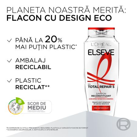 Sampon pentru par deteriorat Total Repair 5, 250 ml, Elseve 695876