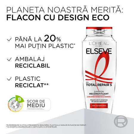 Sampon pentru par deteriorat Total Repair 5, 250 ml, Elseve 695876