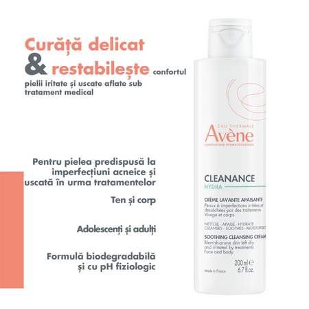 Crema calmanta de curatare Cleanance Hydra, 200 ml, Avene 615659