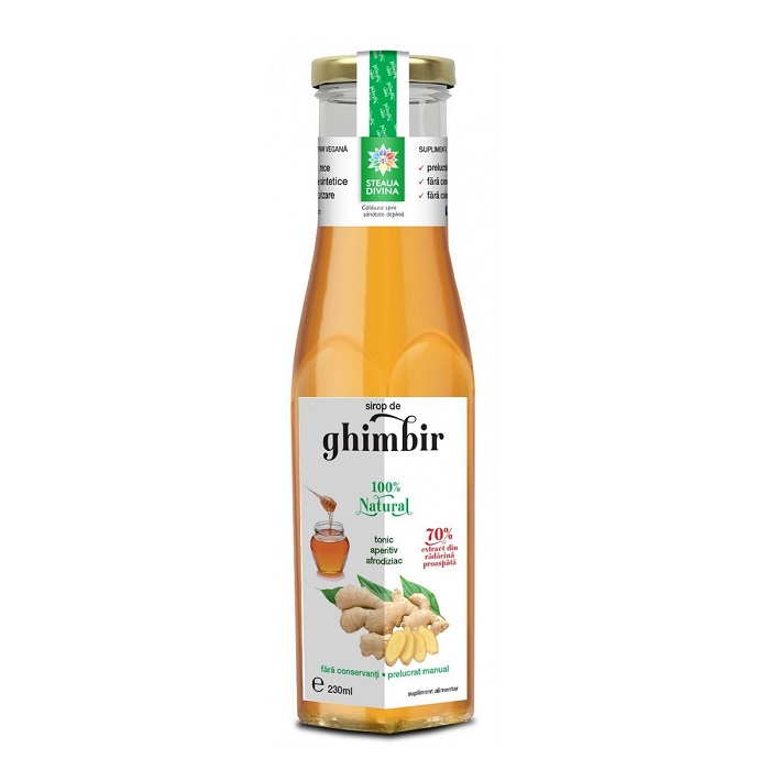 Sirop de ghimbir in miere de salcam, 230 ml, Steaua Divina