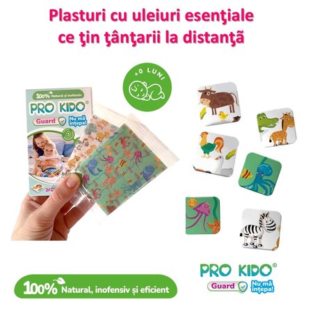 Plasturi difuzori naturali pentru bebelusi si copii Pro Kido Guard, 24 bucati, PharmaExcell 660910