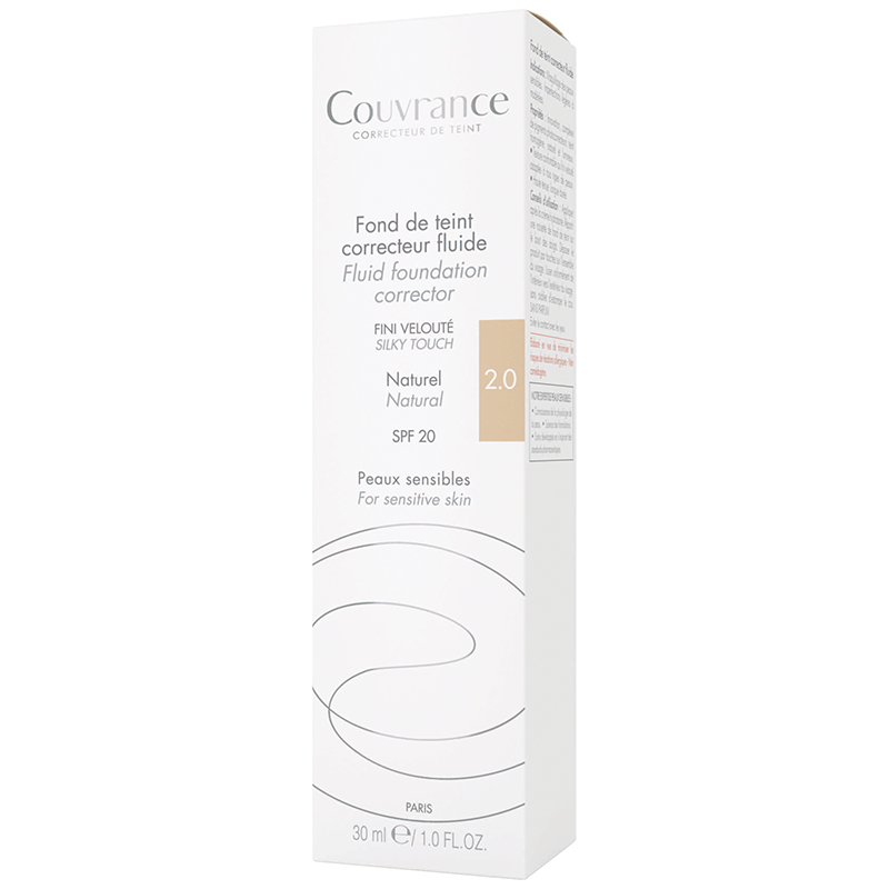 Fond de ten fluid corector cu SPF 20 Nuanta Naturel 2.0 Couvrance, 30 ml, Avene