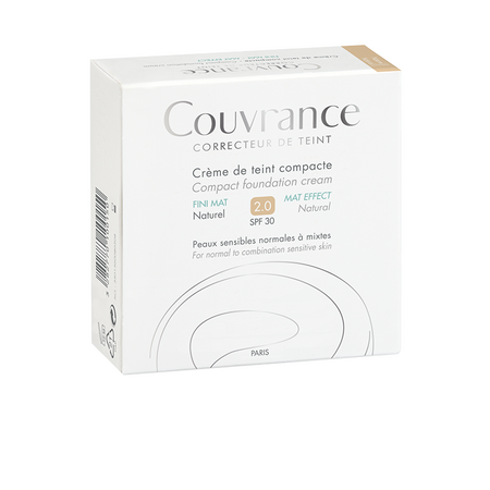 Fond de ten compact pentru ten normal-mixt cu SPF 30 Nuanta Naturel 2.0 Couvrance, 10 g, Avene 536951
