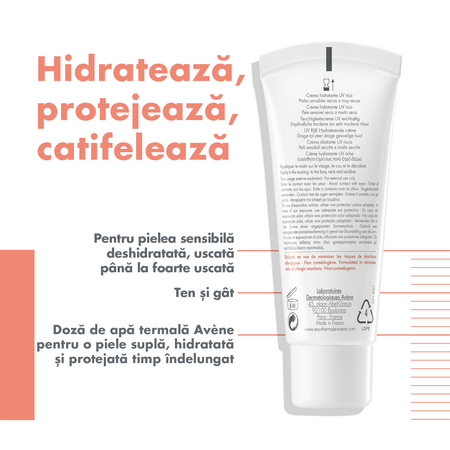 Crema hidratanta pentru ten uscat si foarte uscat SPF 30 Hydrance Riche UV, 40 ml, Avene 559537