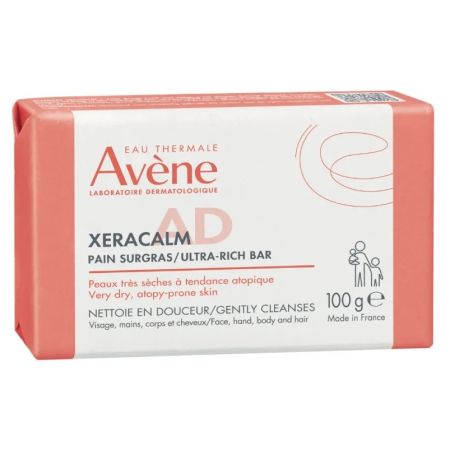 Sapun solid relipidant pentru pielea foarte uscata predispusa la eczema atopica si mancarimi XeraCalm AD, 100 g, Avene