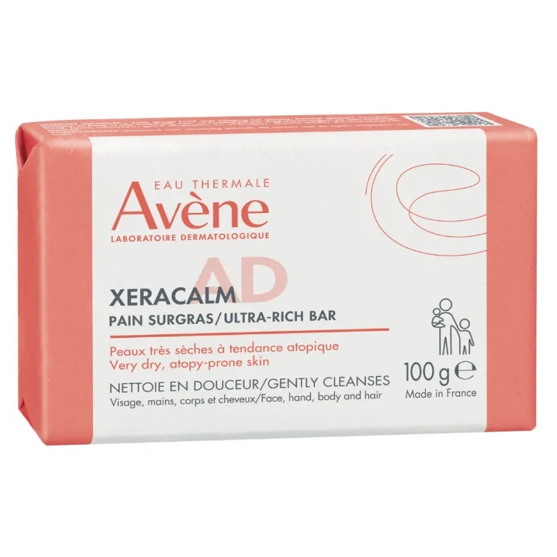 Sapun solid relipidant pentru pielea foarte uscata predispusa la eczema atopica si mancarimi XeraCalm AD, 100 g, Avene