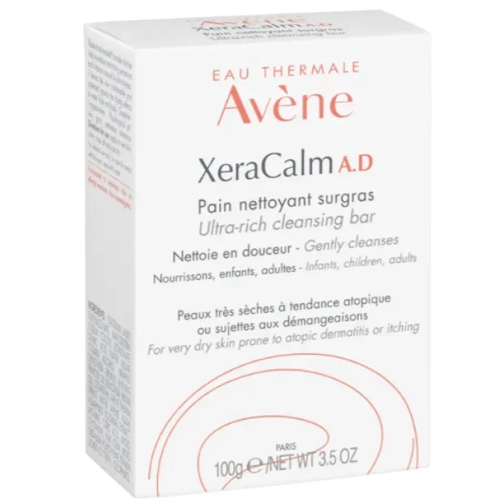 Sapun solid relipidant pentru pielea foarte uscata predispusa la eczema atopica si mancarimi XeraCalm AD, 100 g, Avene