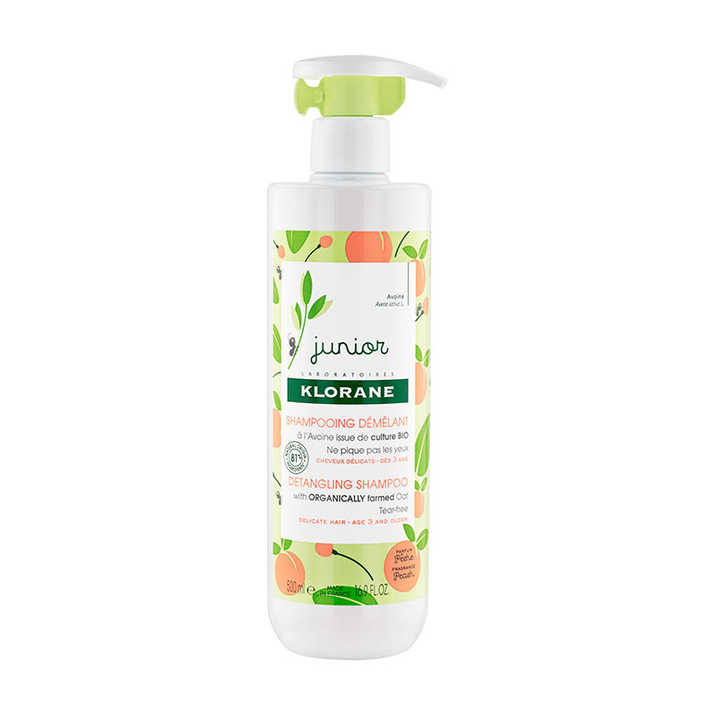 Sampon cu aroma de piersica, 500 ml, Klorane Junior