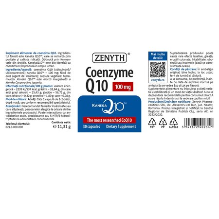 Coenzima Q10 Kaneka, 30 capsule, Zenyth 702963