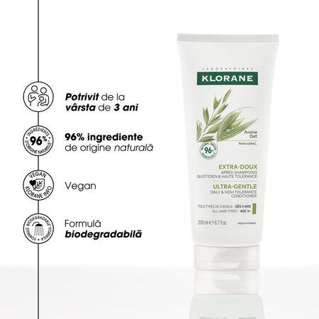 Balsam cu extract de ovaz pentru utilizare frecventa, 200 ml, Klorane 672081