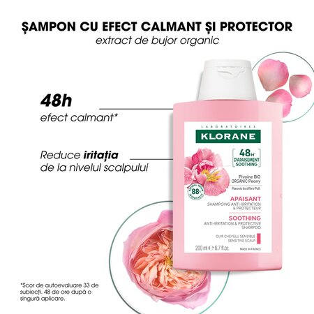 Sampon cu extract de Bujor Bio, 200 ml, Klorane 672117