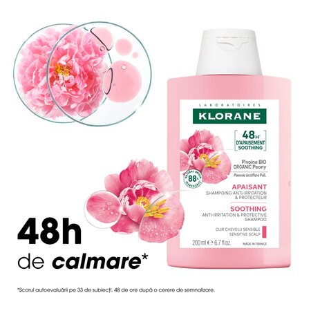 Sampon cu extract de Bujor Bio, 200 ml, Klorane 672118