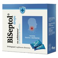 Biseptol dropsuri cu albastru de metilen si echinacea, 20 bucati, Dacia Plant