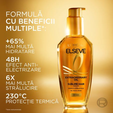Ulei nutritiv pentru par uscat Ulei Extraordinar Sublime Hair Serum, 100 ml, Elseve 671211