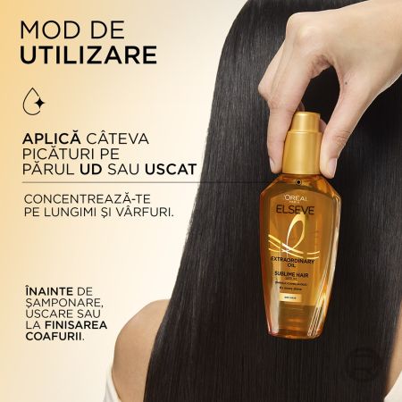 Ulei nutritiv pentru par uscat Ulei Extraordinar Sublime Hair Serum, 100 ml, Elseve 671216