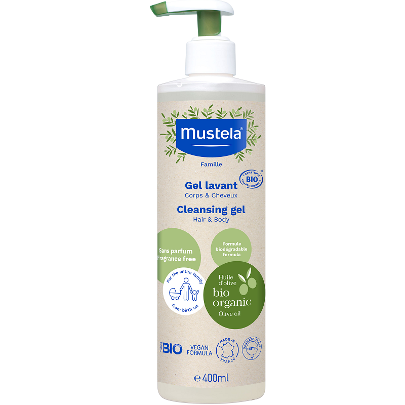 Gel de curatare Eco pentru par si corp, 400 ml, Mustela