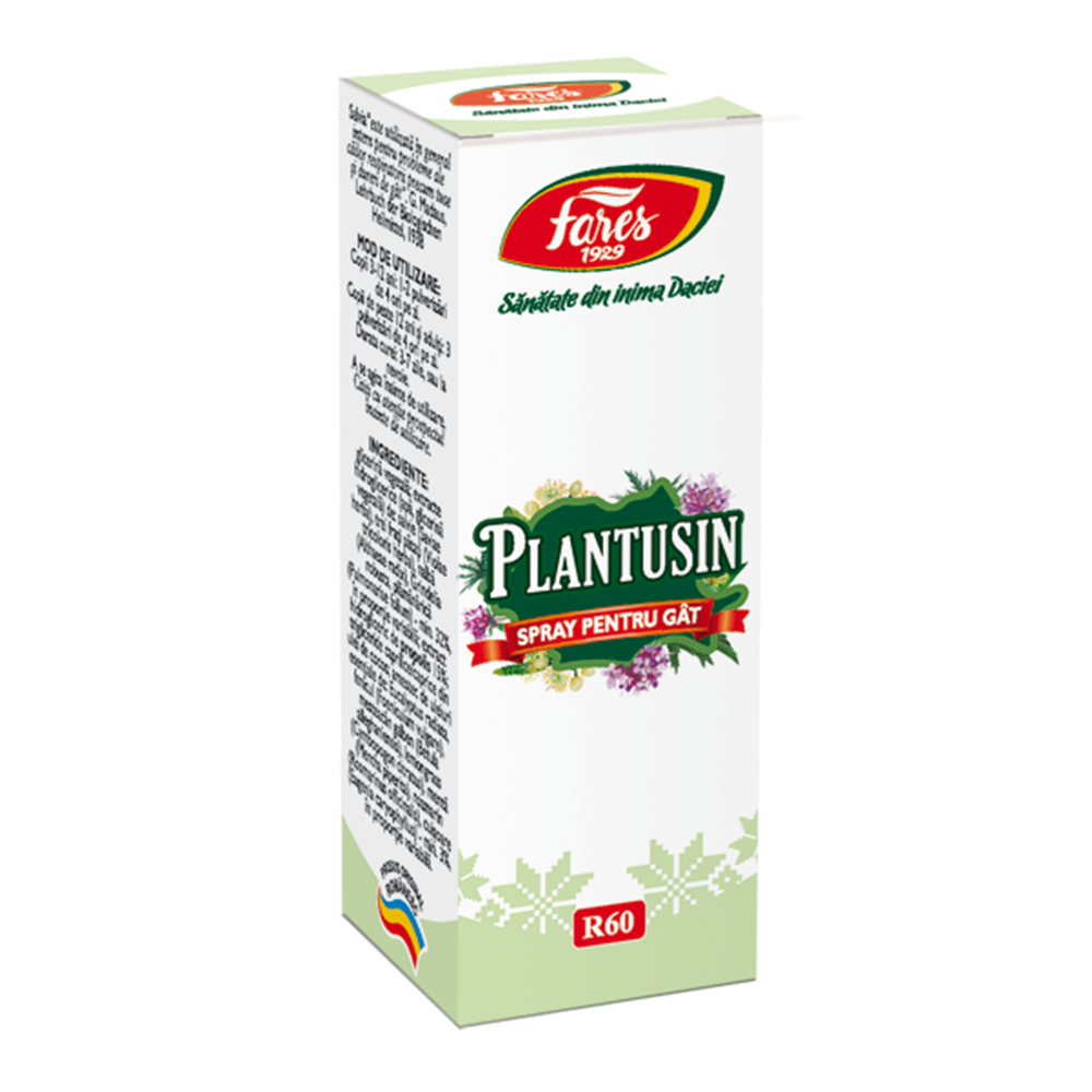 Spray pentru gat Plantusin, 20 ml, Fares