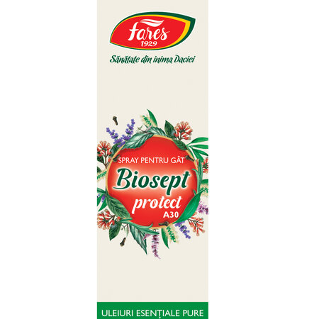 Spray pentru gat A30 Biosept, 20 ml, Fares 621061