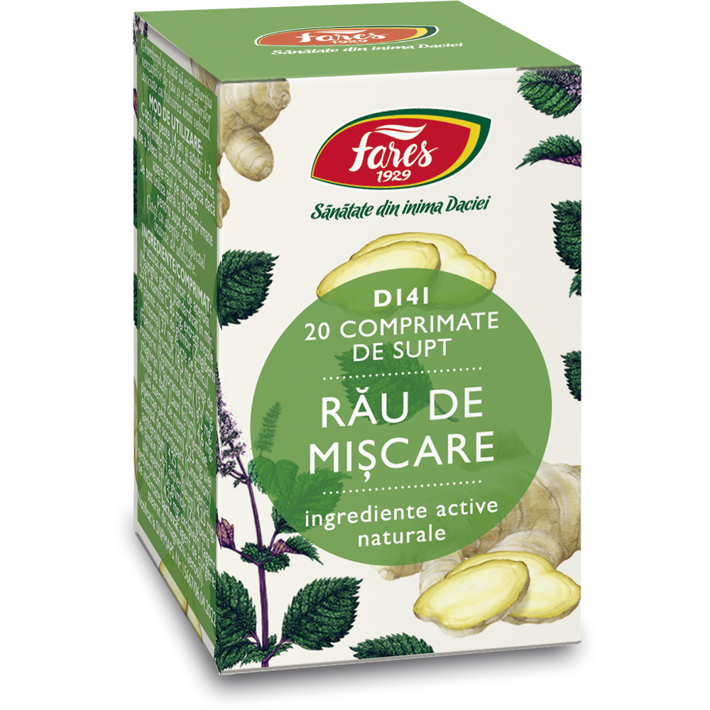 Rau de miscare D141, 20 comprimate, Fares