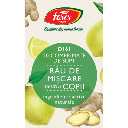 Rau de miscare pentru copii D161, 20 comprimate, Fares 614411