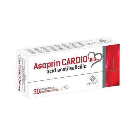Asaprin Cardio, 100 mg, 30 comprimate gastrorezistente, Helcor
