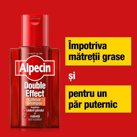 Sampon impotriva caderii parului si a matretii Double Effect Caffeine, 200 ml, Alpecin 721345