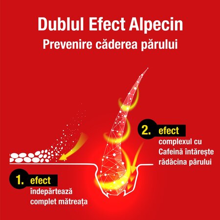 Sampon impotriva caderii parului si a matretii Double Effect Caffeine, 200 ml, Alpecin 721347