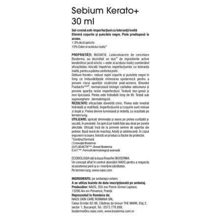 Gel crema anti-imperfectiuni Sebium Kerato+, 30 ml, Bioderma 711116