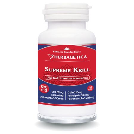 Krill Oil Supreme Omega 3, 60 capsule,, Herbagetica