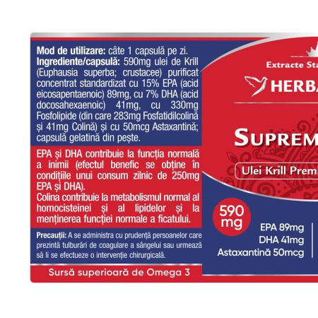 Supreme Krill, 60 capsule, Herbagetica 688841