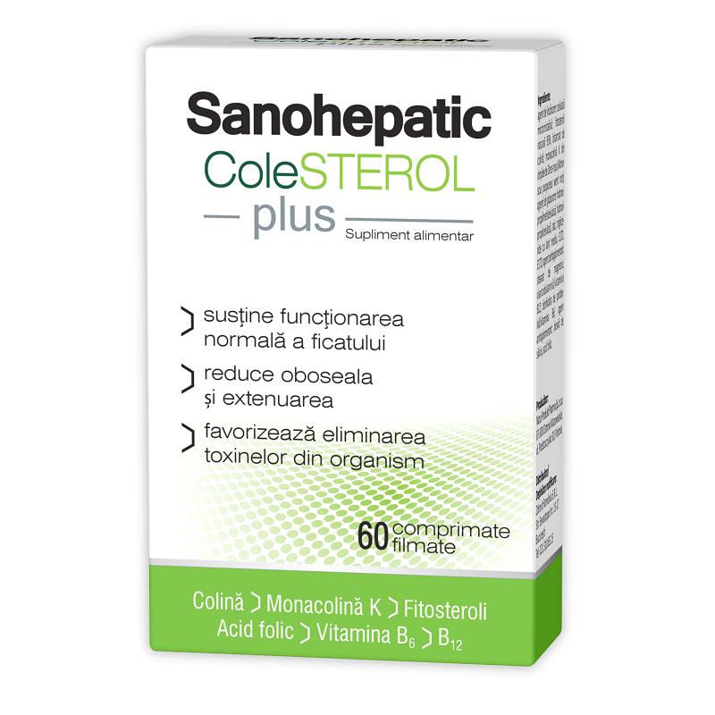 Sanohepatic Colesterol Plus, 60 comprimate filmate, Zdrovit