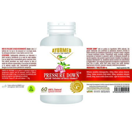 Pressure Down, 60 tablete, Ayurmed 698179