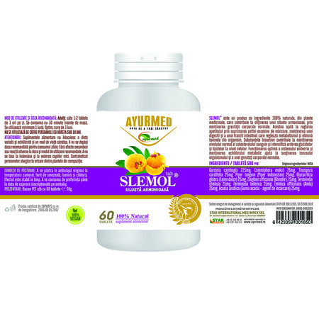 Slemol, 60 tablete, Ayurmed 698224