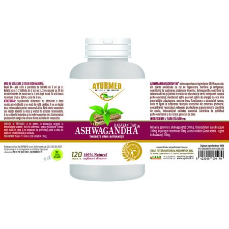 Ashwagandha Rasayan, 120 tablete, Ayurmed 698335
