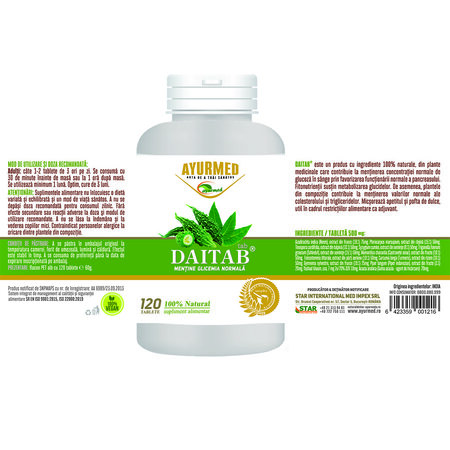 Daitab, 120 tablete, Ayurmed 698336